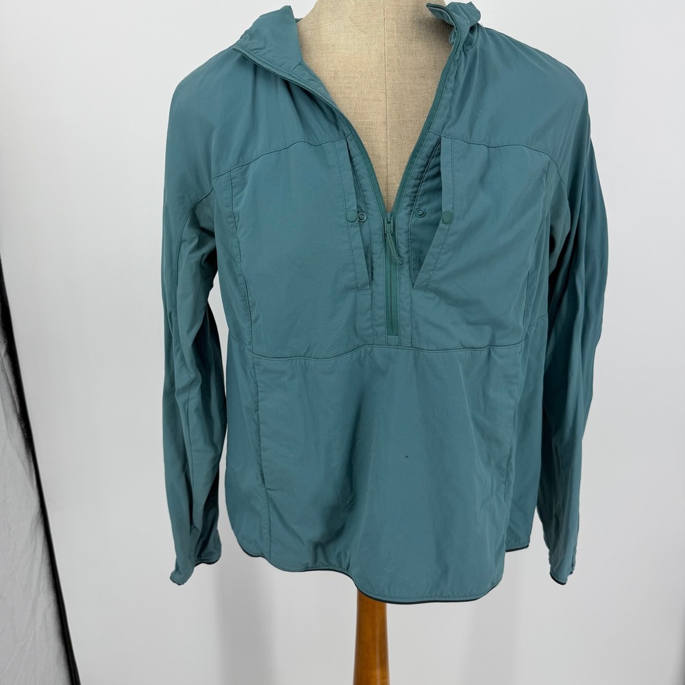 Mountain Hardwear Kor Preshell Hoody Womens M Teal Blue Windbreaker OL8641
